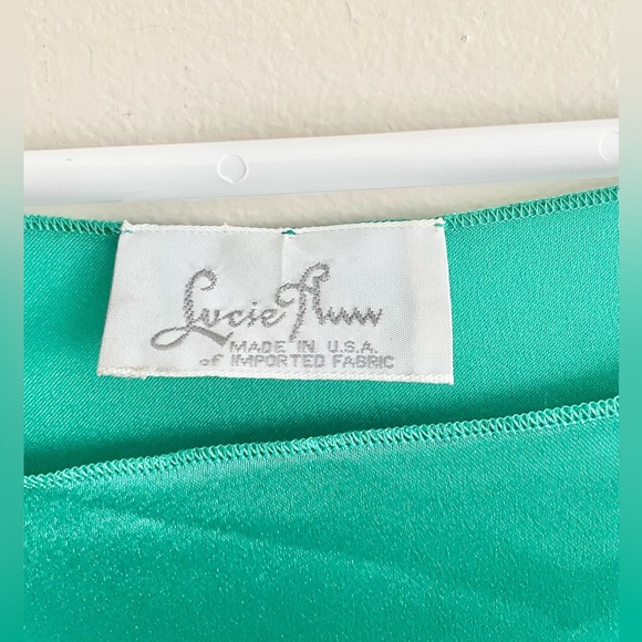 Vintage Claire Sandra by Lucie Ann Emerald Green Night Dress Size Medium - Picture 5 of 11